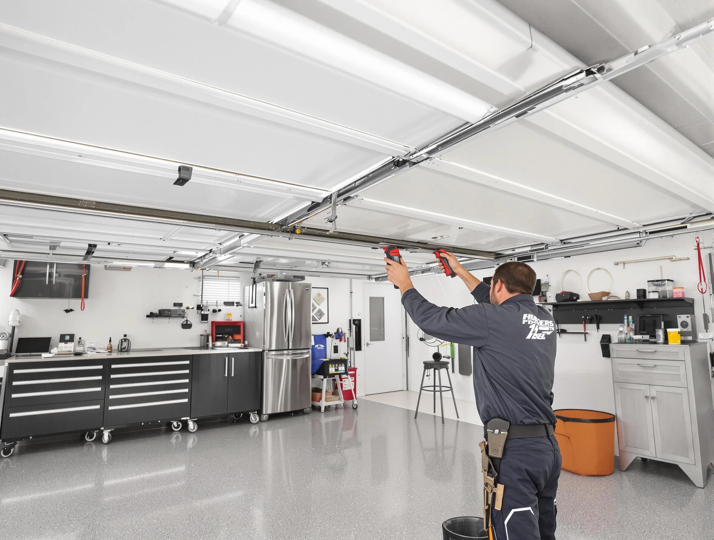 Overhead garage door repair service by Bon Air Garage Door Repair in Bon Air