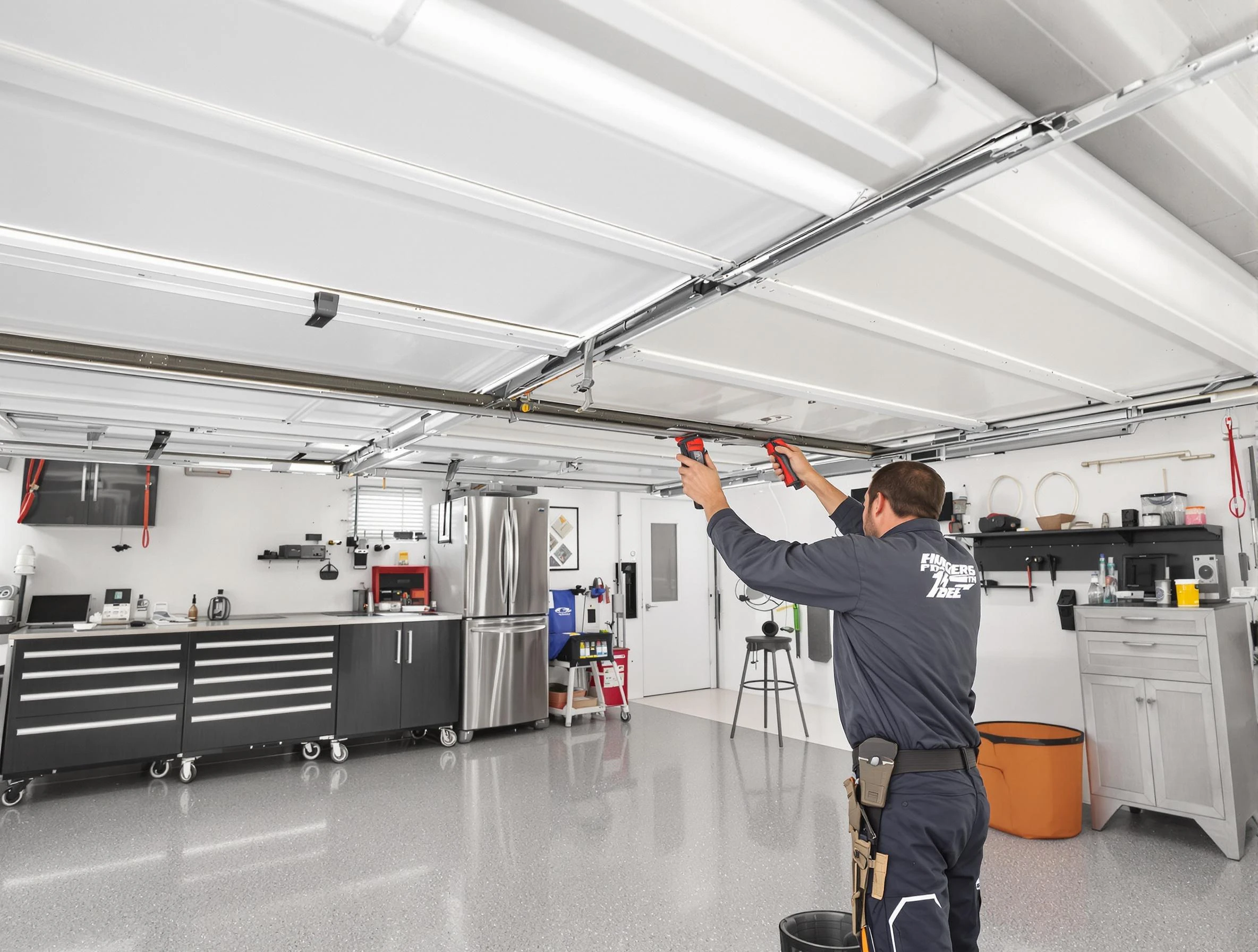 Overhead garage door repair service by Bon Air Garage Door Repair in Bon Air
