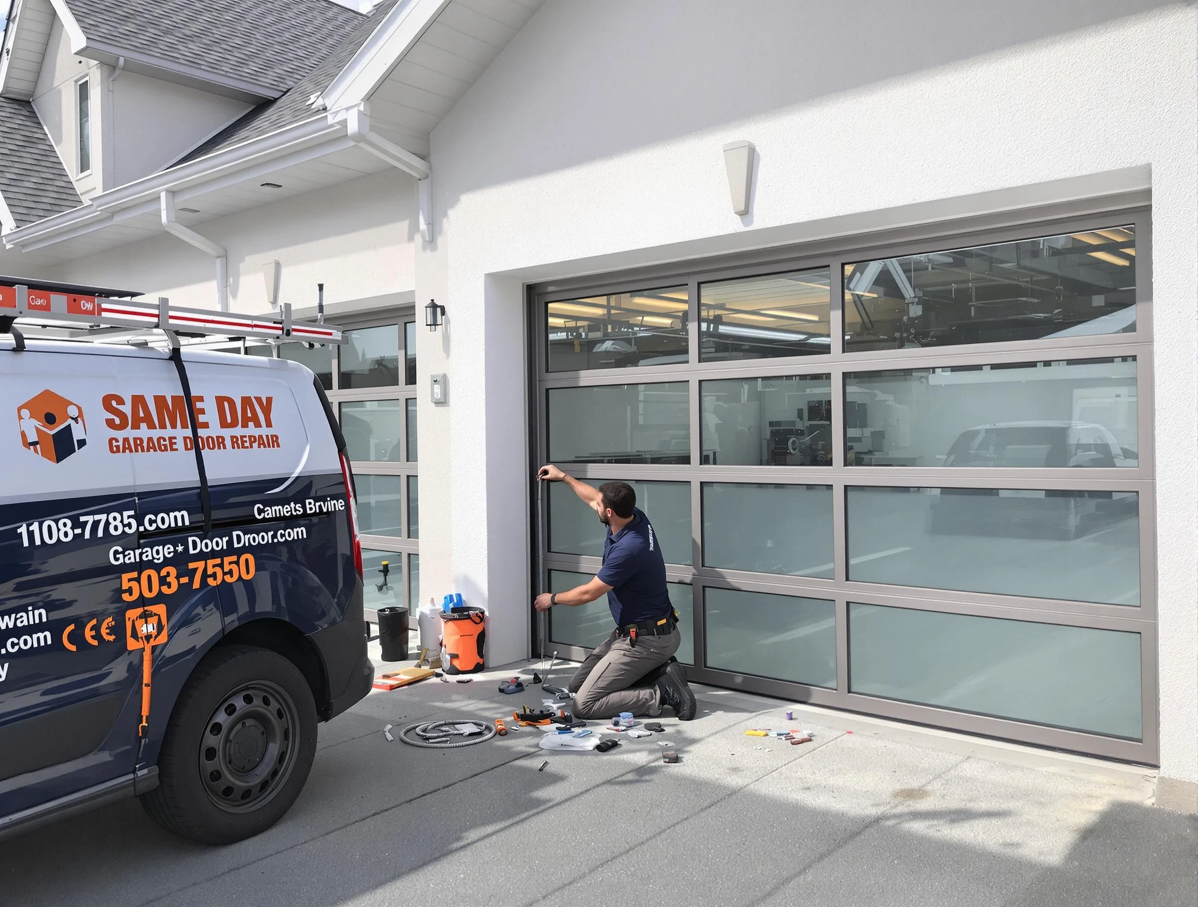 Same-day garage door repair service by Bon Air Garage Door Repair in Bon Air
